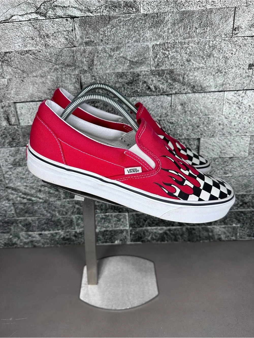 Vans Classic Slip-on Checker Flame Racing Red M9.5/W11